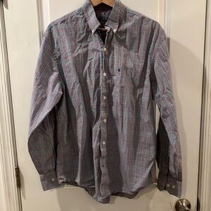 IZOD Mens Plaid Button Down Shirt M